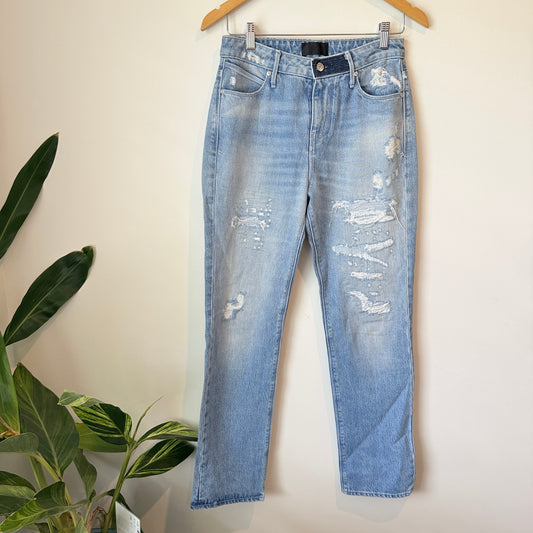 RtA Size 25 Distressed Straight-Leg Denim Jeans
