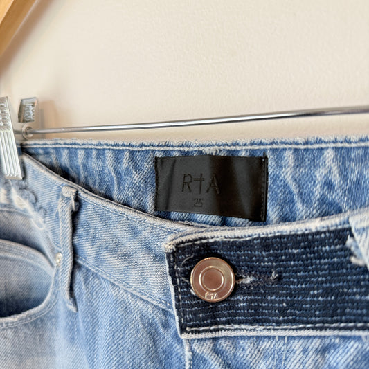 RtA Size 25 Distressed Straight-Leg Denim Jeans