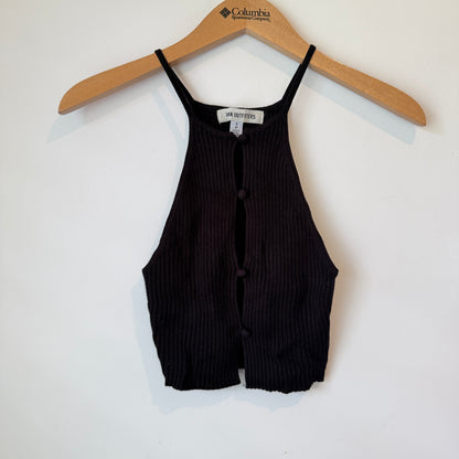 Urban Outfitters Size S Black Ribbed Knit Halter Top