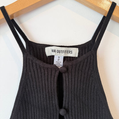 Urban Outfitters Size S Black Ribbed Knit Halter Top