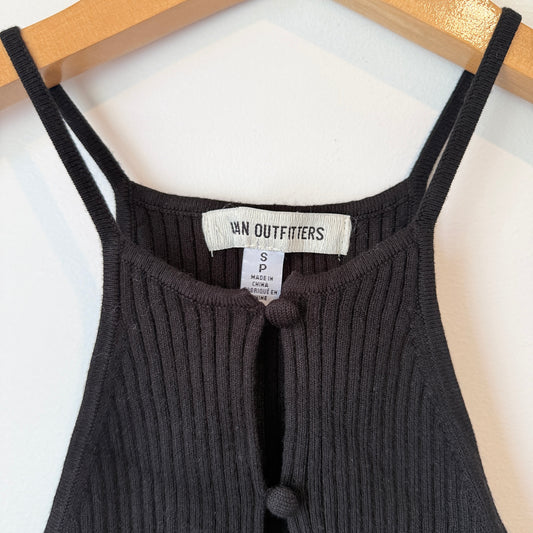 Urban Outfitters Size S Black Ribbed Knit Halter Top