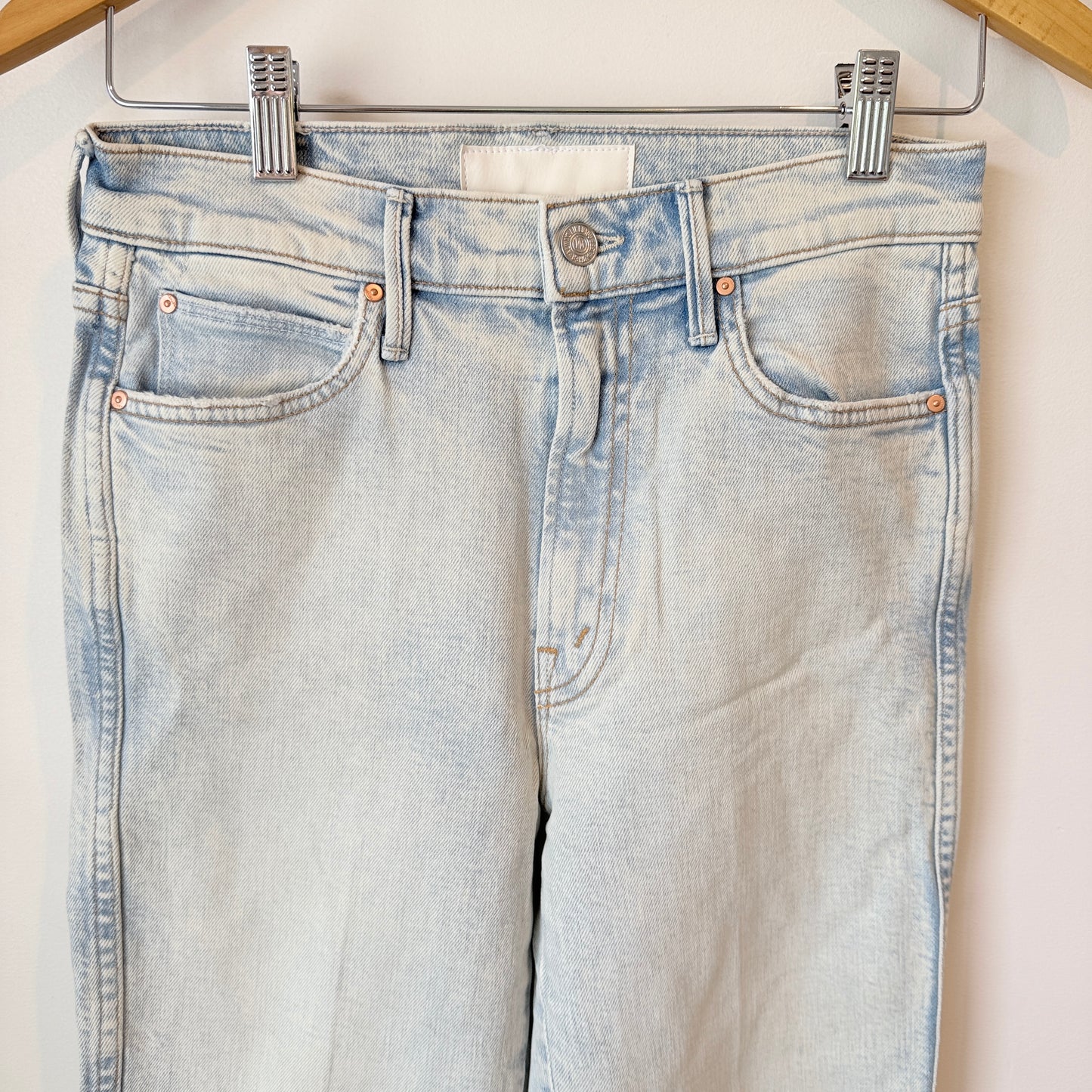 Mother Size 27 Straight Leg Light Blue Denim Jeans