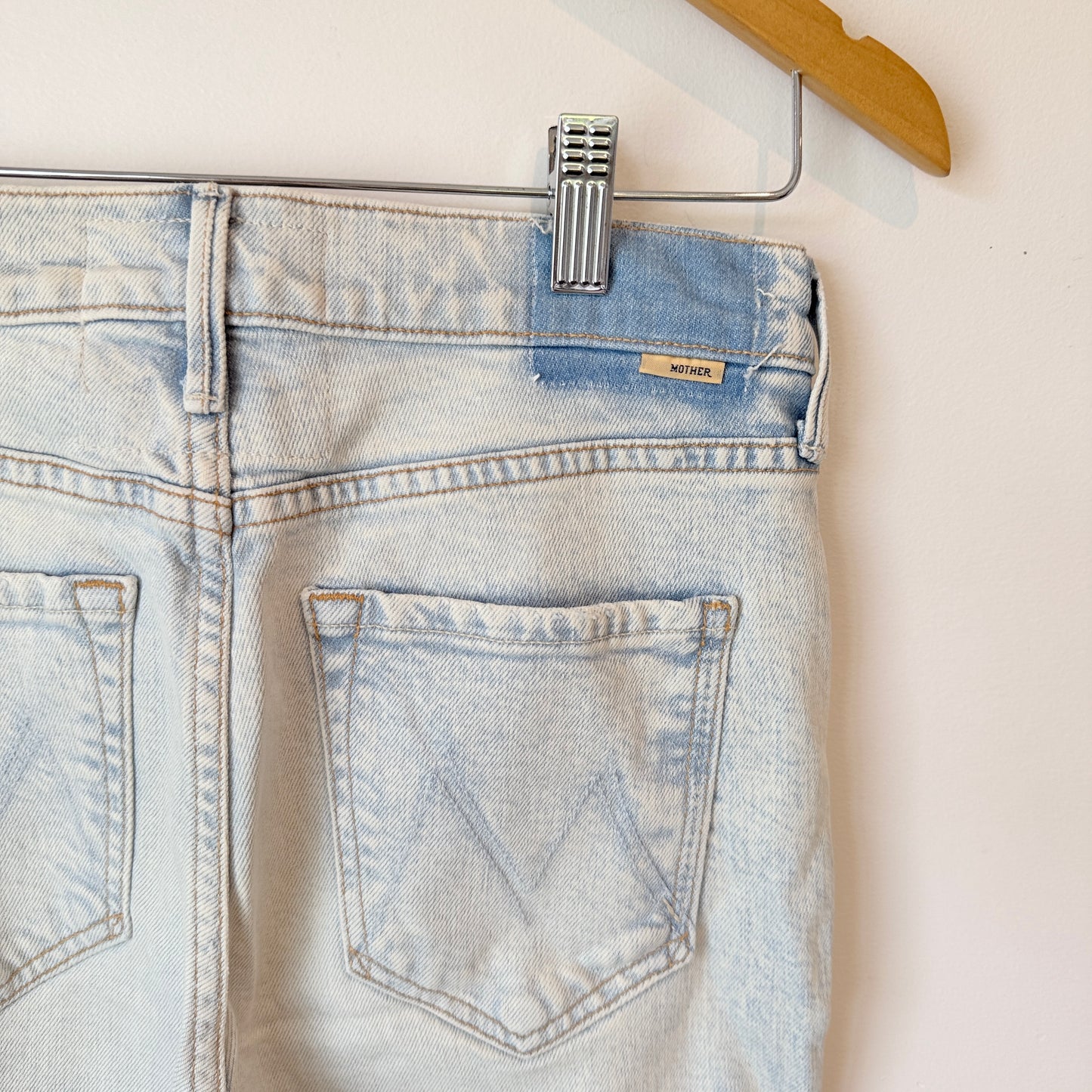 Mother Size 27 Straight Leg Light Blue Denim Jeans