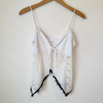 Glassons White Lace Handkerchief-Hem Cami Size M