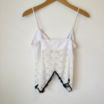 Glassons White Lace Handkerchief-Hem Cami Size M