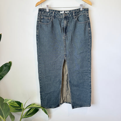 Glassons Blue Denim Midi Skirt Size 10