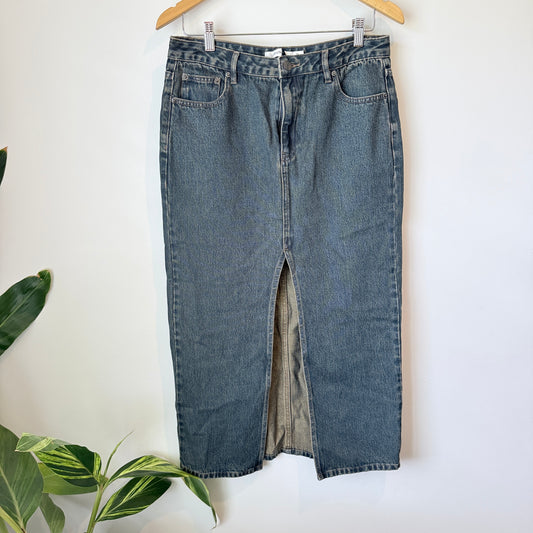 Glassons Blue Denim Midi Skirt Size 10