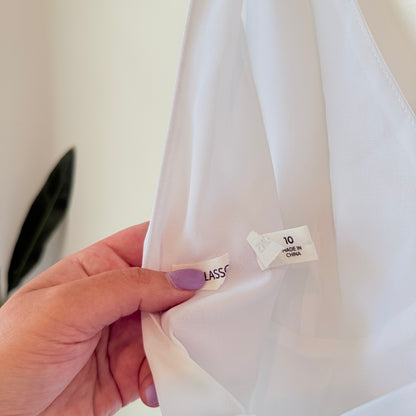 Glassons White V-Neck Dress – Size 10