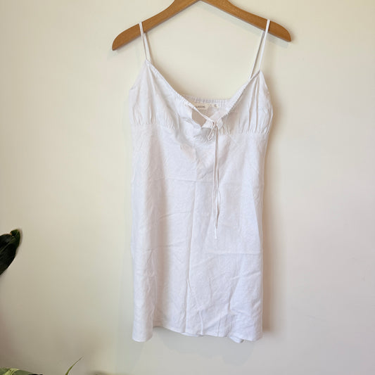 Glassons White Tie-Front Slip Dress – Size 10