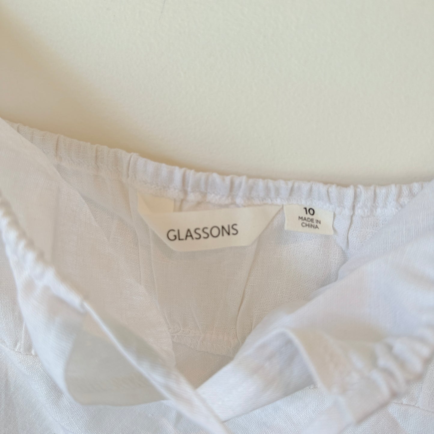 Glassons White Tie-Front Slip Dress – Size 10