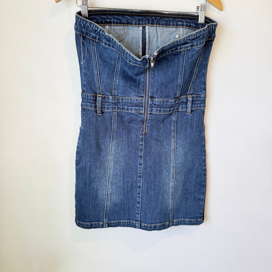 Glassons Blue Denim Strapless Dress – Size 10