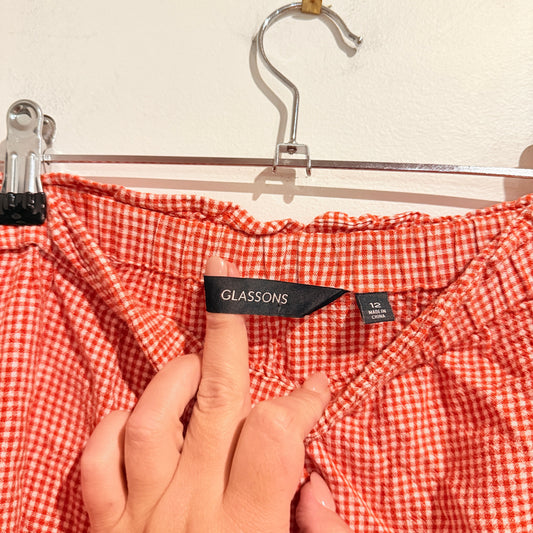 Glassons Size 12 Gingham Tiered Picnic Skirt