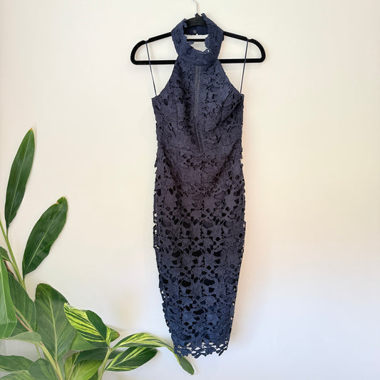 Pagani Navy Crochet Lace Pencil Dress Size 6