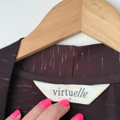 Virtuelle Size XS Black Viscose Cardigan Duster