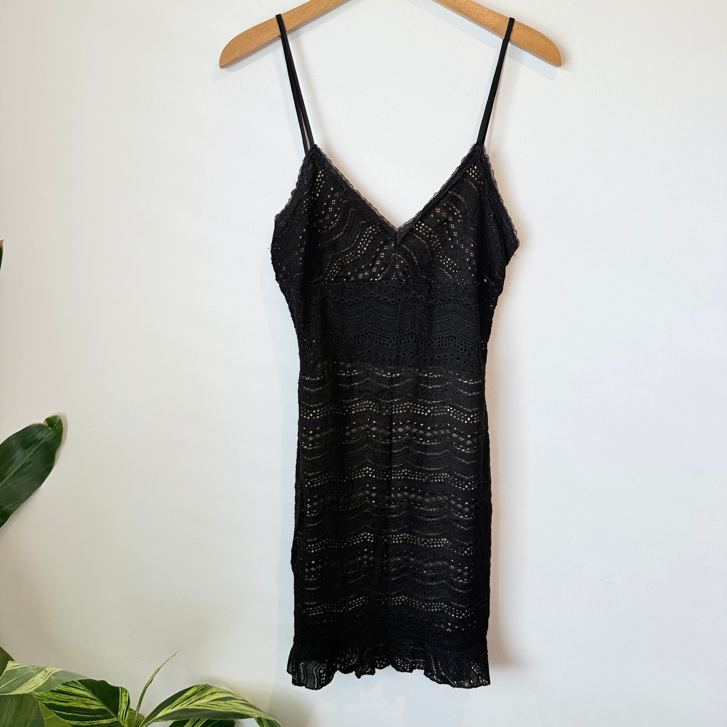 Glassons Black Lace Slip Dress Size M