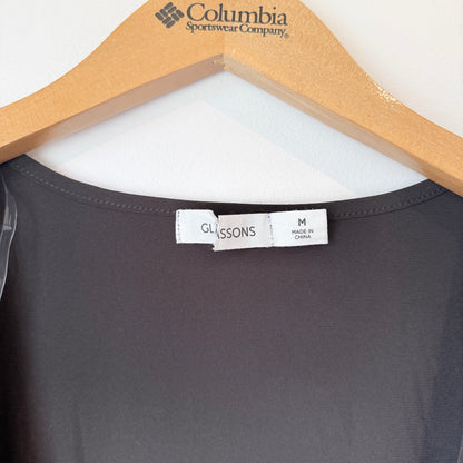 Glassons Black Cut-Out Hook Detail Top Size M