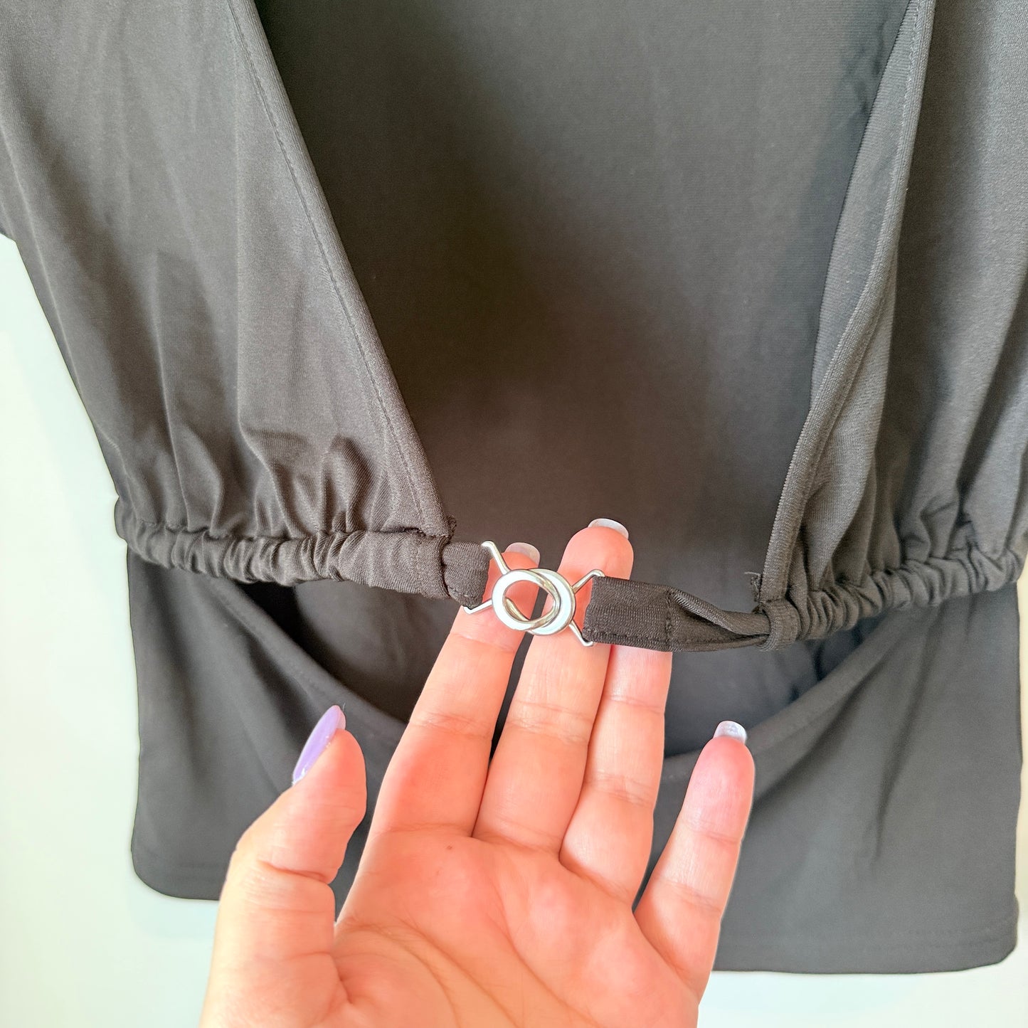 Glassons Black Cut-Out Hook Detail Top Size M