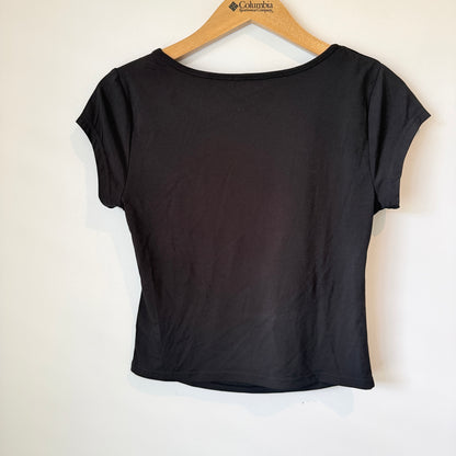 Glassons Black Cut-Out Hook Detail Top Size M