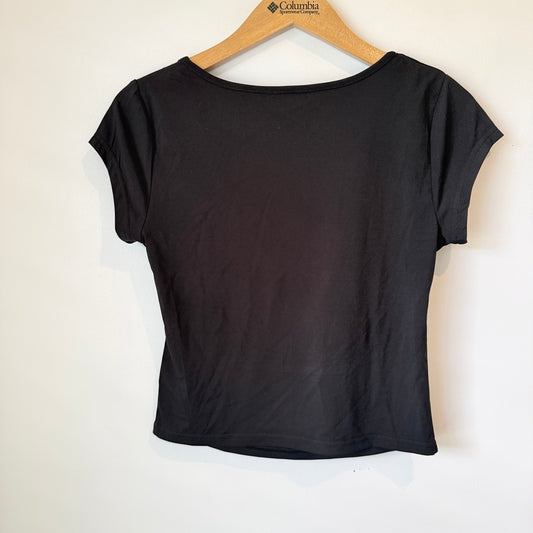 Glassons Black Cut-Out Hook Detail Top Size M
