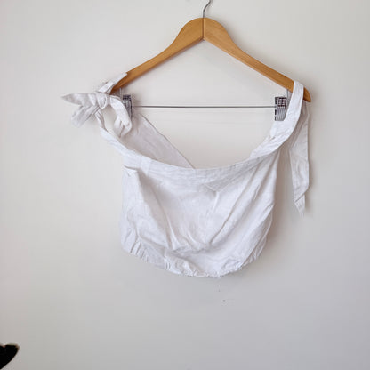 Glassons White Tie-Shoulder Crop Top Size 10