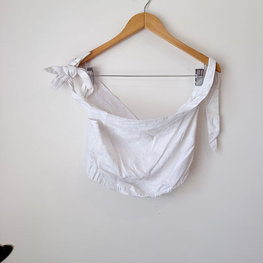 Glassons White Tie-Shoulder Crop Top Size 10