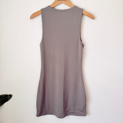 Glassons Taupe Sleeveless Tie-Front Dress Size M