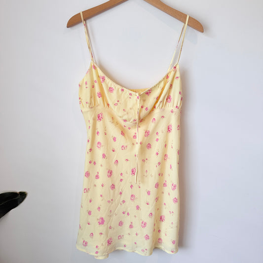 Glassons Yellow Floral Slip Dress Size 10