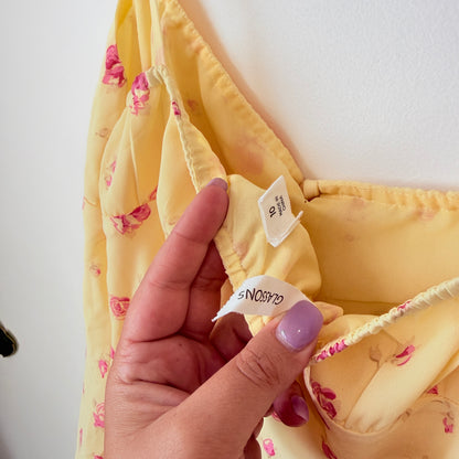 Glassons Yellow Floral Slip Dress Size 10