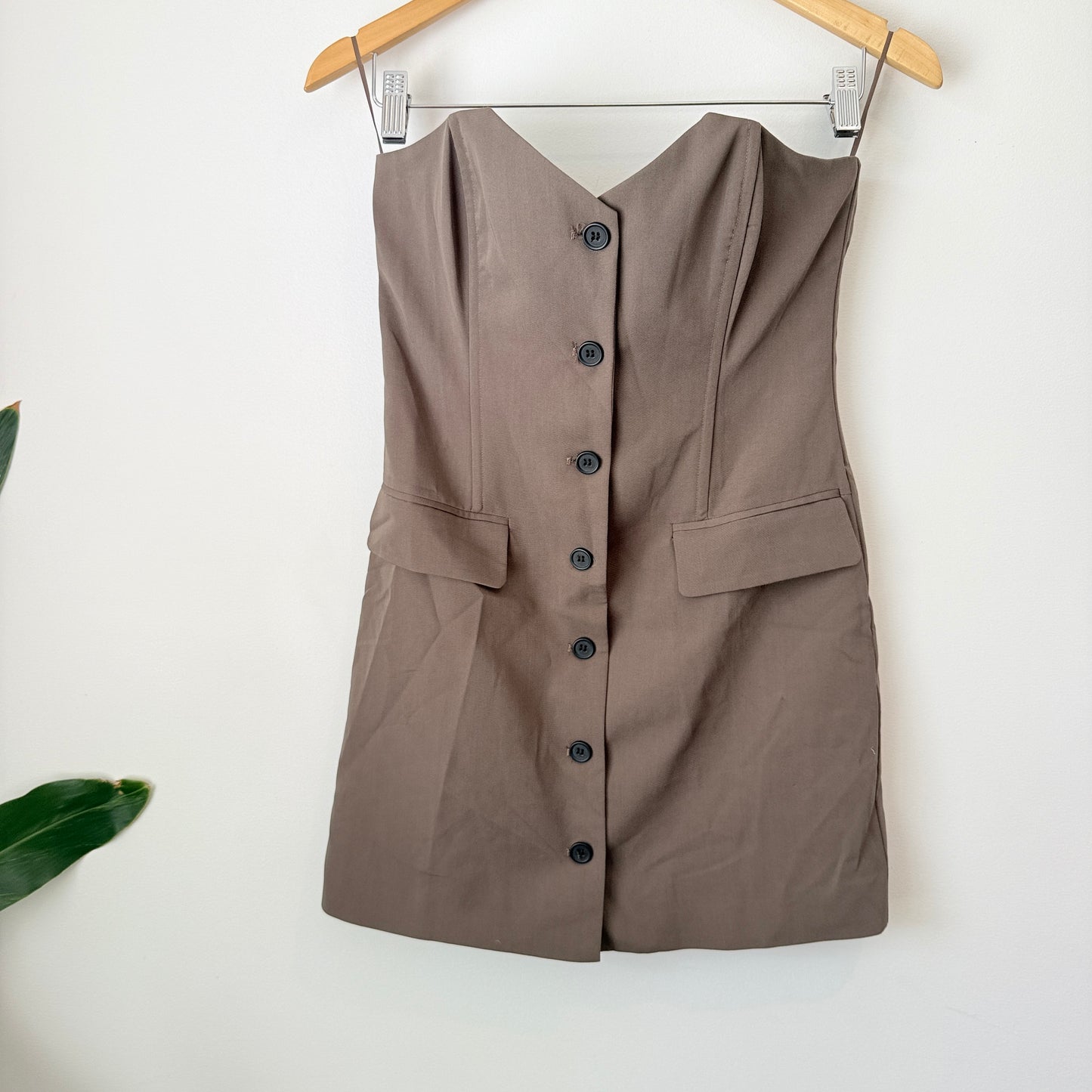 Glassons Button-Front Strapless Dress Size 8