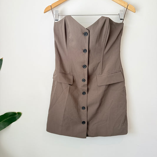 Glassons Button-Front Strapless Dress Size 8