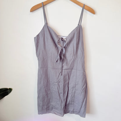 Glassons Grey Tie-Front Mini Dress Size 10