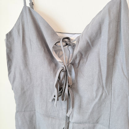 Glassons Grey Tie-Front Mini Dress Size 10