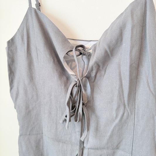 Glassons Grey Tie-Front Mini Dress Size 10