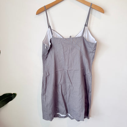 Glassons Grey Tie-Front Mini Dress Size 10