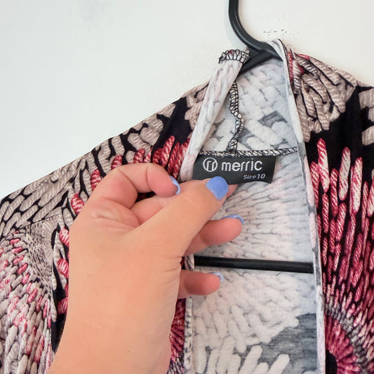 Merric Size 10 Boho-Style Open-Front Cardigan