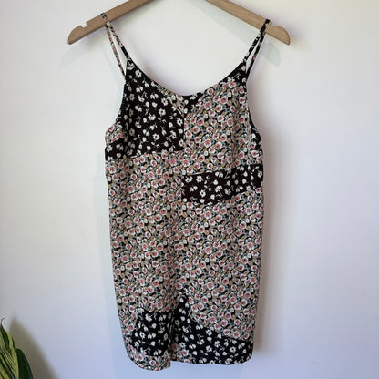Topshop Size 6 Patchwork Floral Romper Jumpsuit – Cut-Out Back