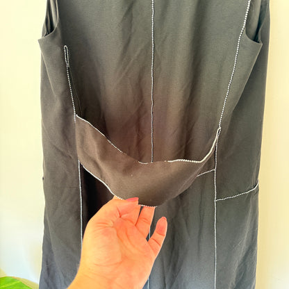 Portmans Size 10 Black Longline Sleeveless Blazer Vest