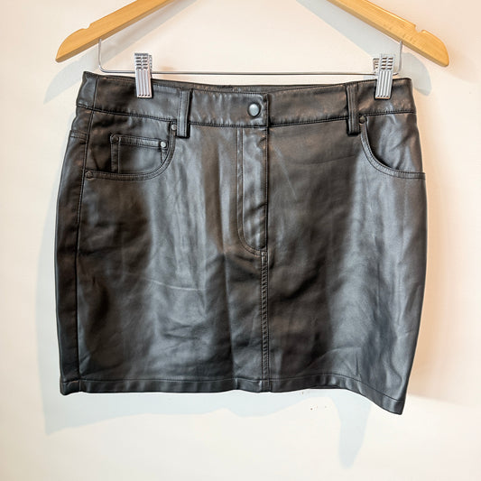 Glassons Faux Leather Mini Skirt – Size 10
