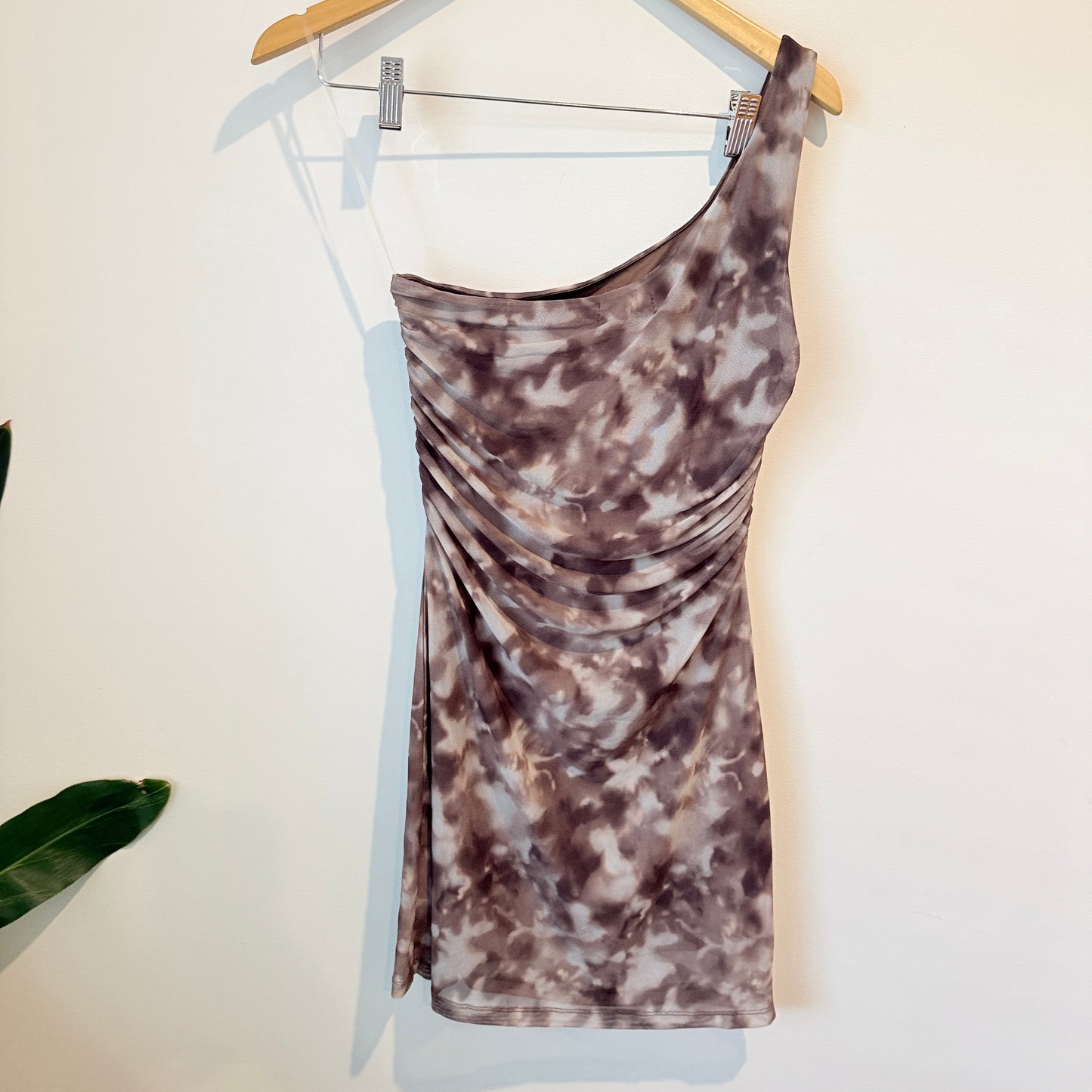 Glassons One-Shoulder Ruched Mini Dress – Size M