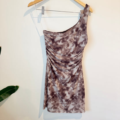 Glassons One-Shoulder Ruched Mini Dress – Size M