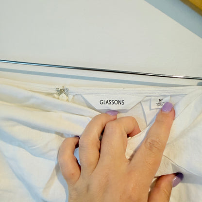 Glassons White Twist-Front Maxi Skirt Size 10