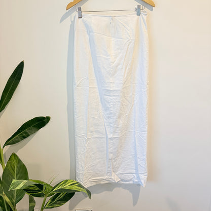 Glassons White Twist-Front Maxi Skirt Size 10