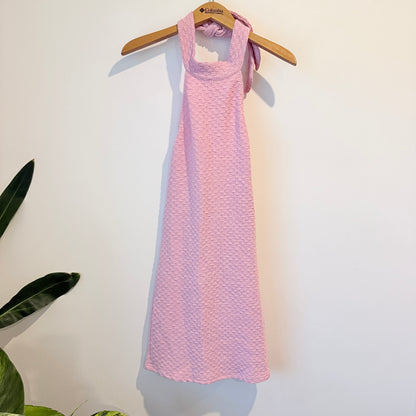 Glassons Pink Textured Halter Midi Dress Size M