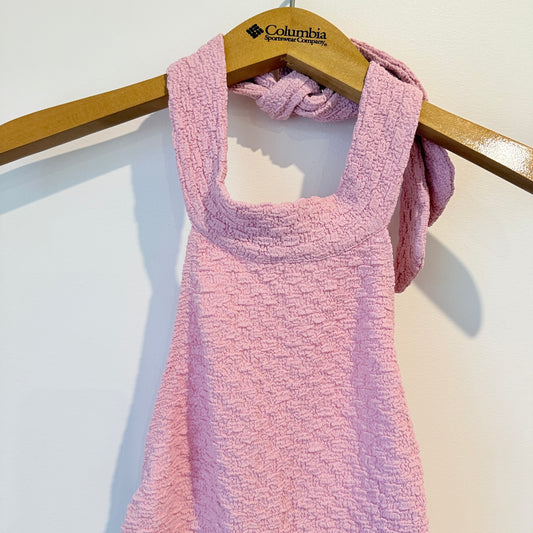 Glassons Pink Textured Halter Midi Dress Size M