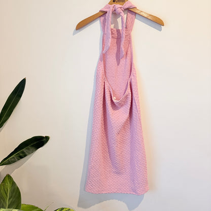 Glassons Pink Textured Halter Midi Dress Size M