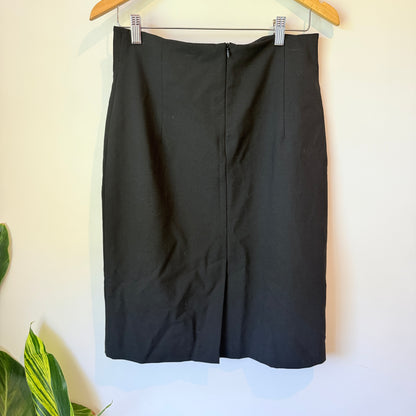 Witchery Size 12 Black Wool Blend Pencil Skirt