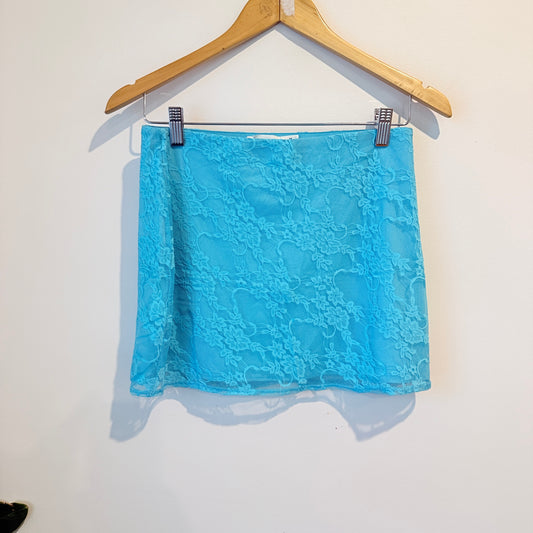 Glassons Blue Lace Mini Skirt Size M
