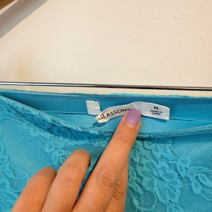 Glassons Blue Lace Mini Skirt Size M