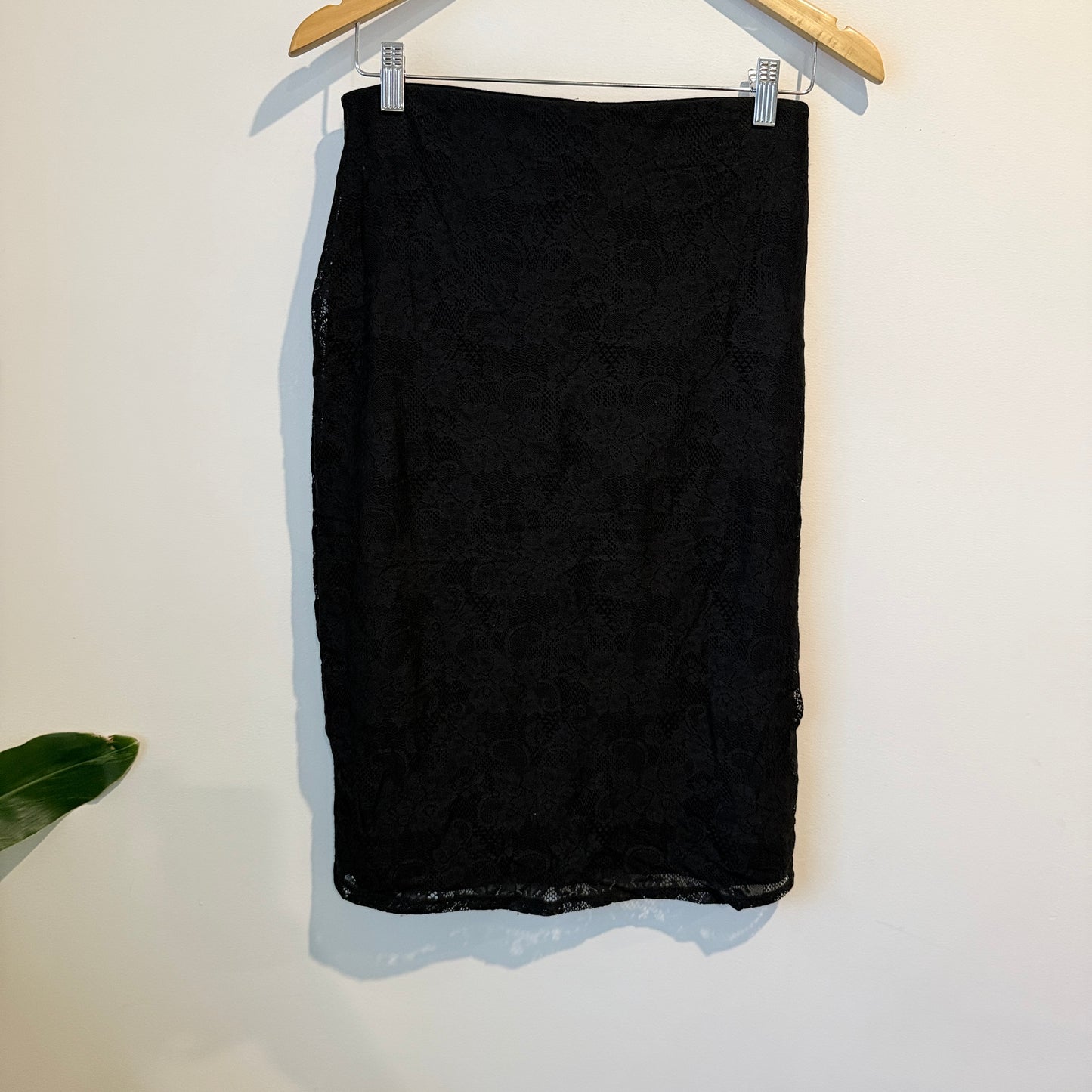 Glassons Black Lace Midi Skirt Size M