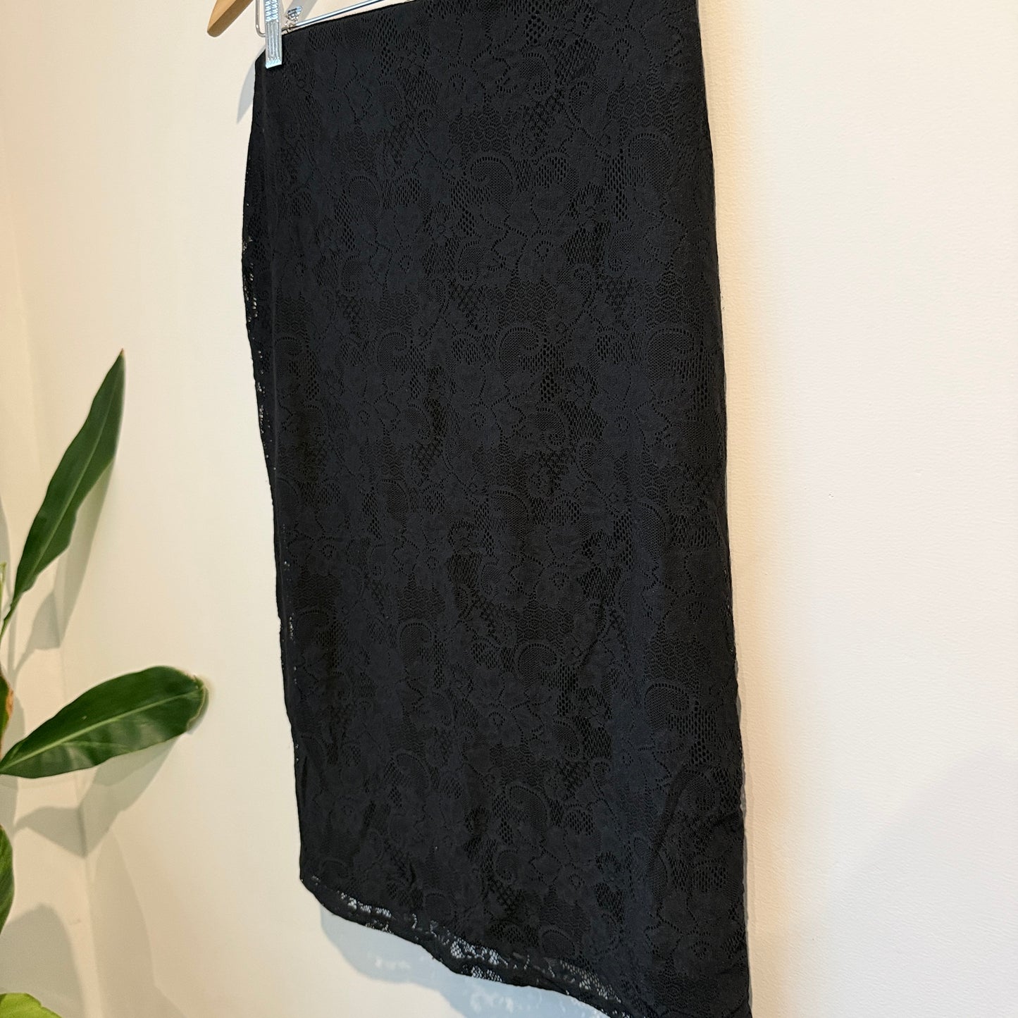 Glassons Black Lace Midi Skirt Size M